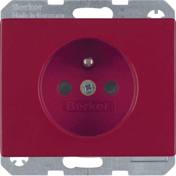 Soc. out. earthing pin, enhncd contact prot., arsys, red glossy image 1