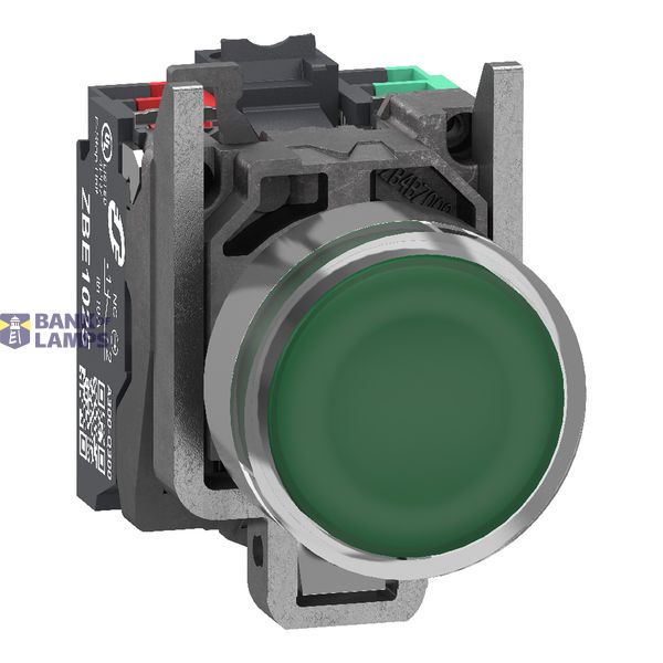 Metal ill PB 24V green 1NO + 1NC Push-in image 2