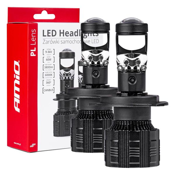 LED Headlights H4 PL Lens Series AMiO-03667 image 1