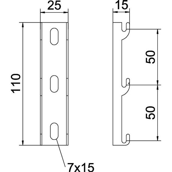 G-GRM-R150 A2 Hook rail for G mesh cable tray mounting 110x25x15 image 2