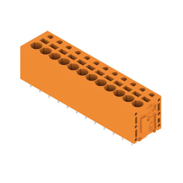 Printed circuit board terminals, 5.00 mm, Number of poles: 12, 180°, Solder pin length (l): 3.5 mm, tinned, orange, PUSH IN without actuator, Clamping range, max. : 2.5 mm², Box image 2