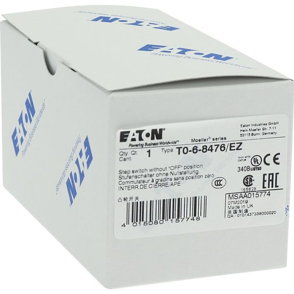 T0-6-8476/EZ Step switches, T0, 20 A, centre mounting, 6 contact unit(s), Contacts: 12, 45 °, maintained, Without 0 (Off) position, 1-3, Design number 8476 image 6