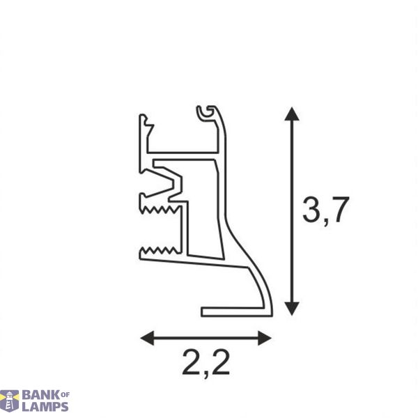 GLENOS Skirting Board 100, 1m, anodized aluminum image 2