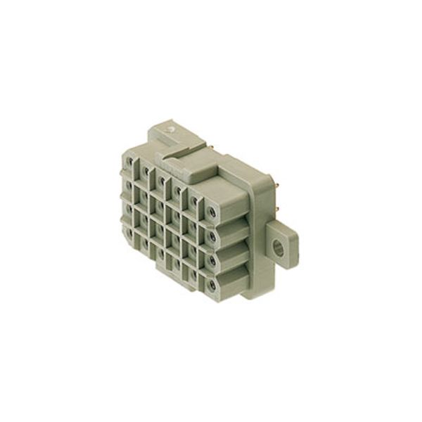 PCB plug-in connector, female header, Flange, THT solder connection, 5.00 mm, Number of poles: 9, 180°, Solder pin length (l): 3.2 mm, Gold-plated, Pebble grey, Box image 2