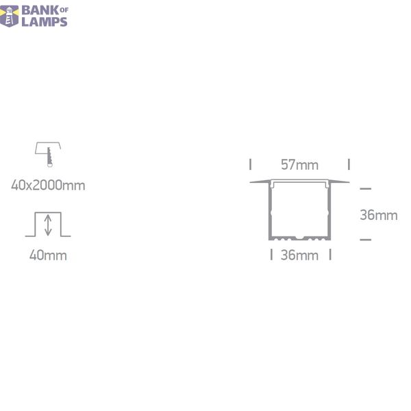 RECESSED PROFILE 2m + PC opal diffuser image 3