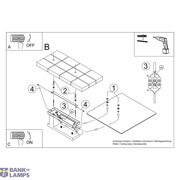 CEILING LAMP LAPPO WHITE E27 IP20 image 4
