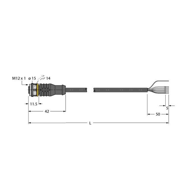 Actuator and Sensor Cable, PUR Connection Cable   RKC5.501T-2/TXL image 1
