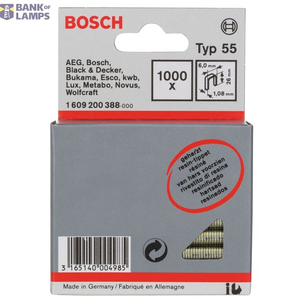 Narrow crown staple, type 55, resin-coated 6 x 1.08 x 26 mm image 2