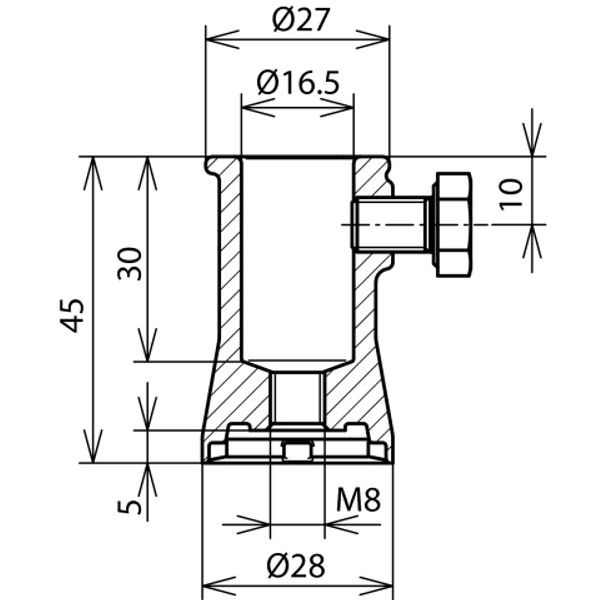 Mounting bushing w. locking screw hole 16.2mm ZDC f. DEHNiso image 2