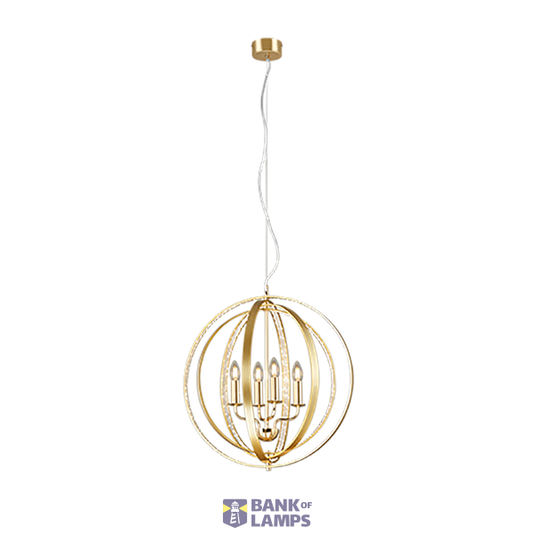 Candela chandelier 4xE14 polished brass image 1
