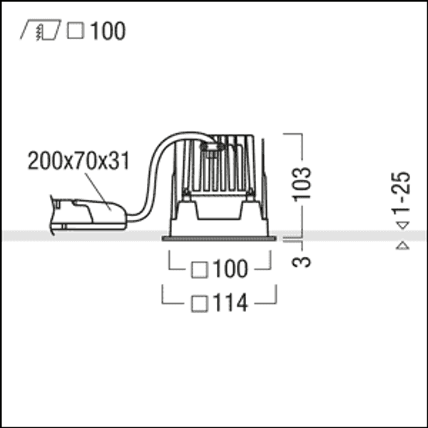 PANOS INF Q100V 22W 930 LDO FL-GD WH - LED ceiling-recessed luminaire image 3