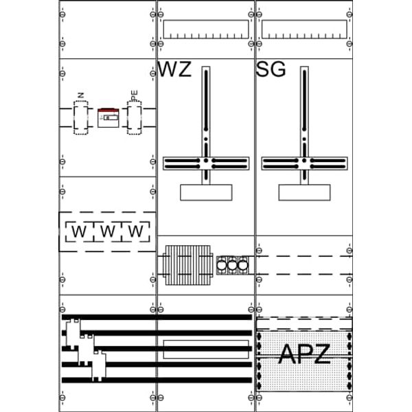 WF37KK24 7RE 3FB Complete panel according to FNN In 100A with three-point fastening image 2