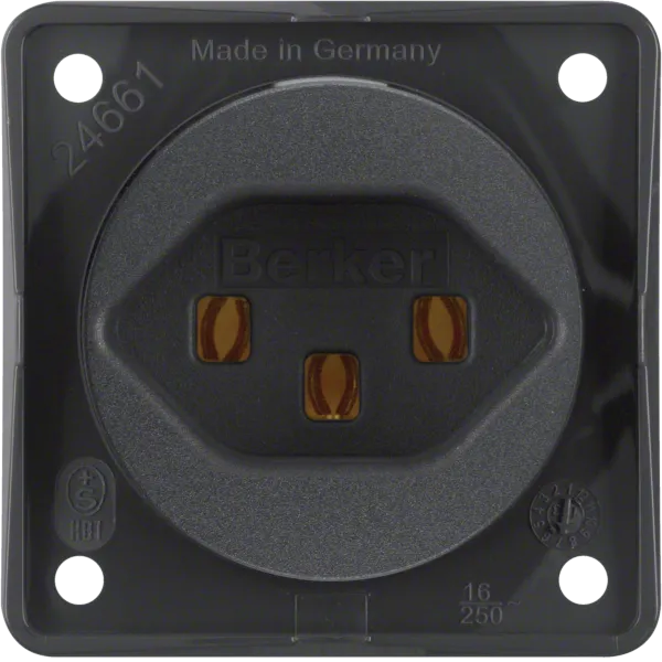 Socket with earthing contact "Switzerland" type 23 Integro inserts anthracite, matt image 1