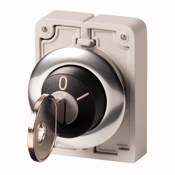 M30C-FWRS-A1 Key-operated actuator, Flat Front, maintained, 2 positions, Key withdrawable: 0, Metal bezel image 1