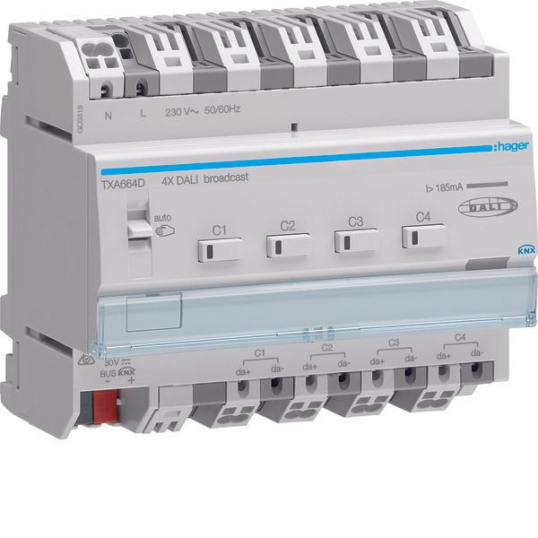 KNX/DALI actuator 4 channels KNX, easy, broadcast image 1