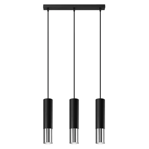 HANGING LAMP LOOPEZ 3L BLACK/CHROME GU10 3X40W IP20 image 1