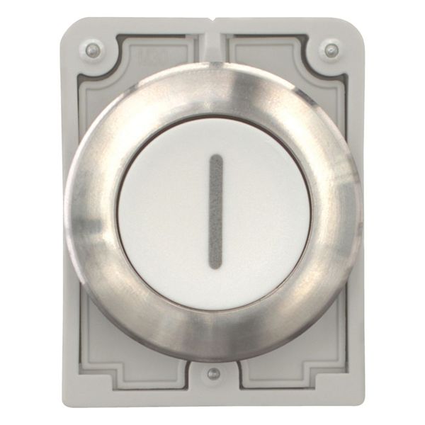 M30I-FD-W-X1 Pushbutton, RMQ-Titan, flat, momentary, White, inscribed 1, Front ring stainless steel image 10