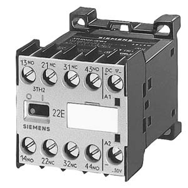 Contactor relay, 31Z, EN 50011, 3 NO + 1 NC, Snap-on mounting DC operation with diode (Schindler) 21.5 V DC image 1