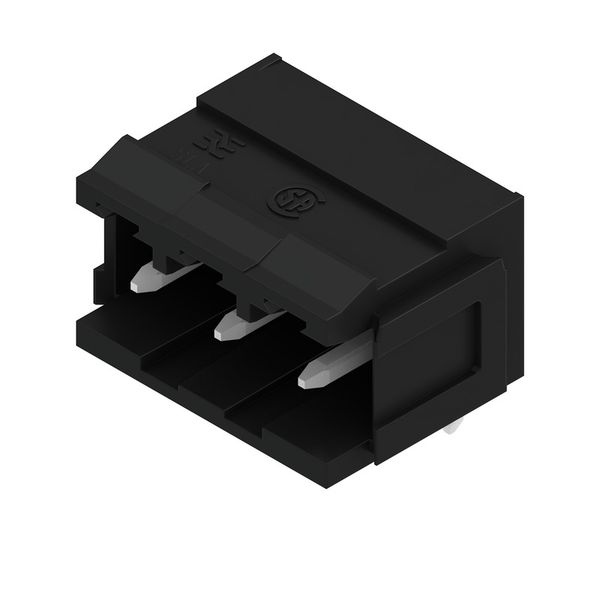PCB plug-in connector, male header, Dovetails for fixing blocks, THT solder connection, 5.08 mm, Number of poles: 3, 90°, Solder pin length (l): 3.2 mm, tinned, black, Box image 7