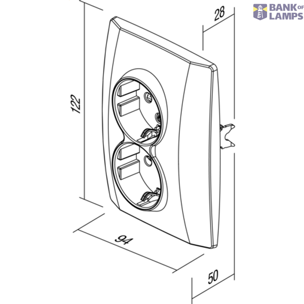 SOCKET SCHUKO DOUBLE 2P+E 16A 250V~ AT 4417005 image 3