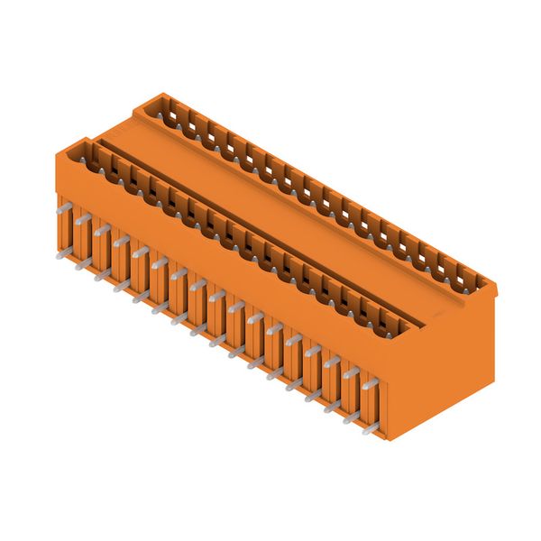 PCB plug-in connector, male header, closed side, THT solder connection, 5.00 mm, Number of poles: 34, 90°, Solder pin length (l): 3.2 mm, tinned, orange, Box image 2