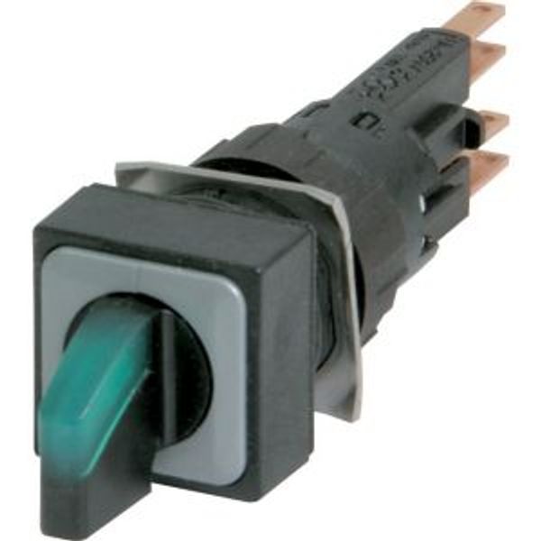 Q18LWK3R-GN Illuminated selector switch actuator, maintained, 45° 45°, 18 — 18 mm, 3 positions, With thumb-grip, green, with VS anti-rotation tab, without light e image 2