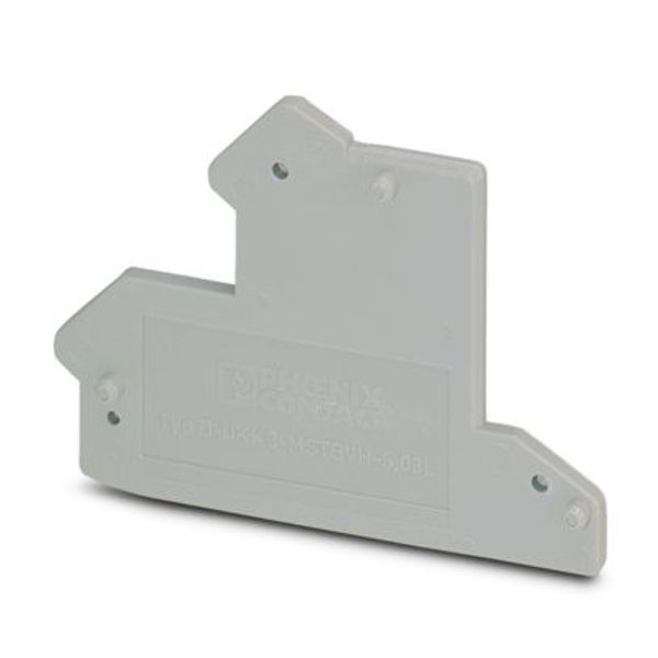 Spacer cover DG-TB 2.5-2L-BCP/2P Spacer cover, compensates for the upper offset of the floor when switching standard terminals, length: 50 mm, width: 5.2 mm, height: 42.3 mm, color: dark gray ( 3247138) image 1