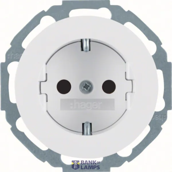 SCHUKO socket with increased contact protection, R.Classic series, polar white, glossy image 1