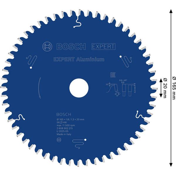 Expert Aluminium circular saw blade 165 x 20 x 1,8 mm, 56 image 1
