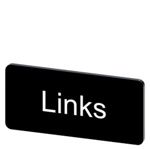 Labeling plate 12.5 x 27 mm, label black, labeling: Links image 1