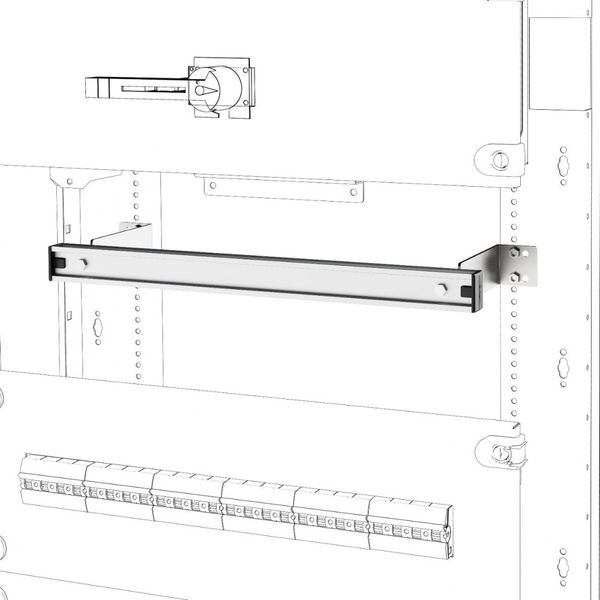 DIN RAIL AND GWFIX 100 BRACKETS FOR QDX PANEL STRUCTURES B=850 MM AND INNER DEPTH 220 MM image 1
