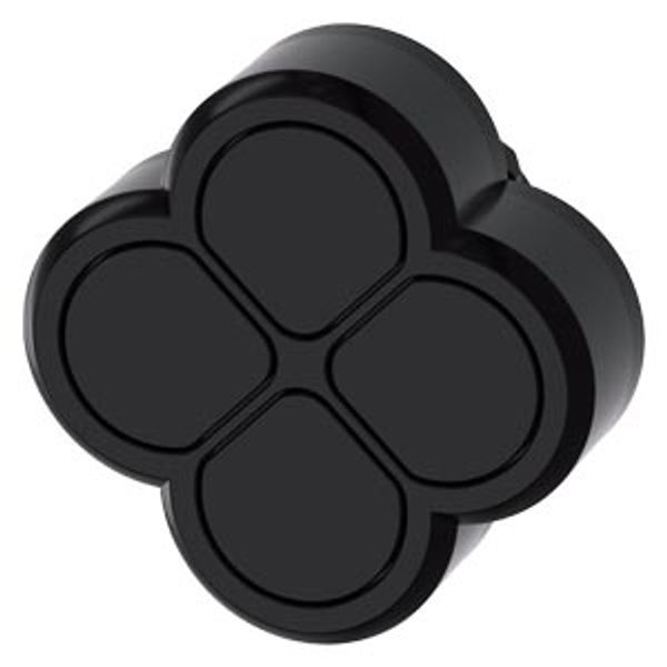Quadruple pushbutton, 22 mm, round, plastic, black, pushbuttons, flat image 1