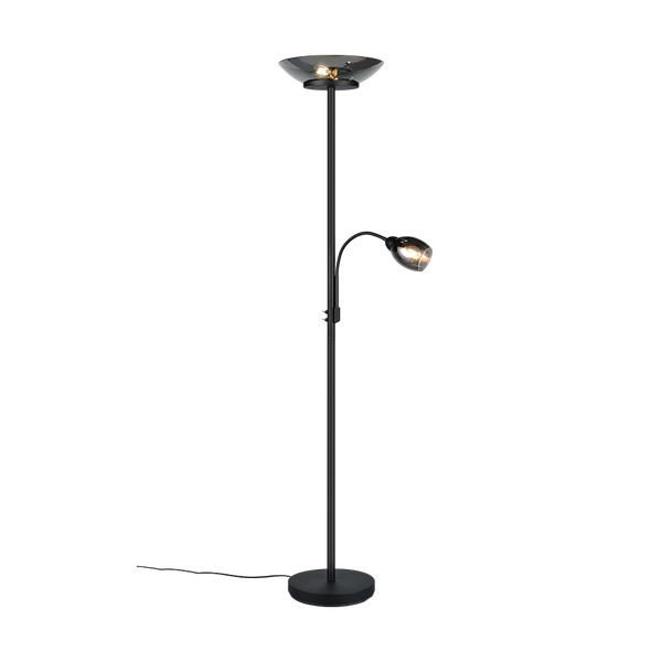 Gerry floor lamp 2xE27 + E14 matt black with reading light image 1