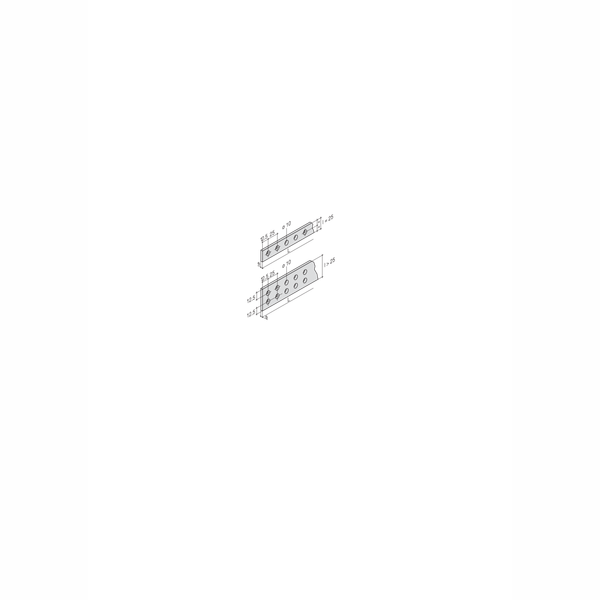 Rigid copper bar 1750mm 63x5 pre-punched image 1