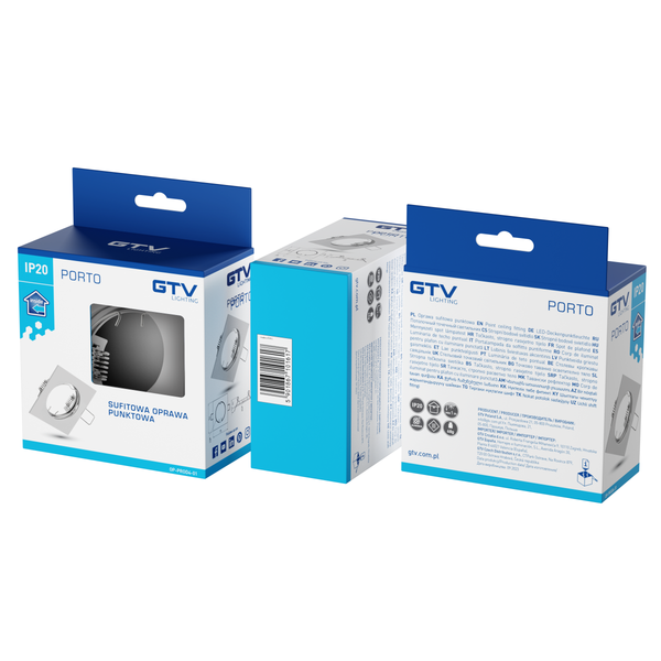 Spot luminaire housing PORTO, IP20, square, chrome image 2