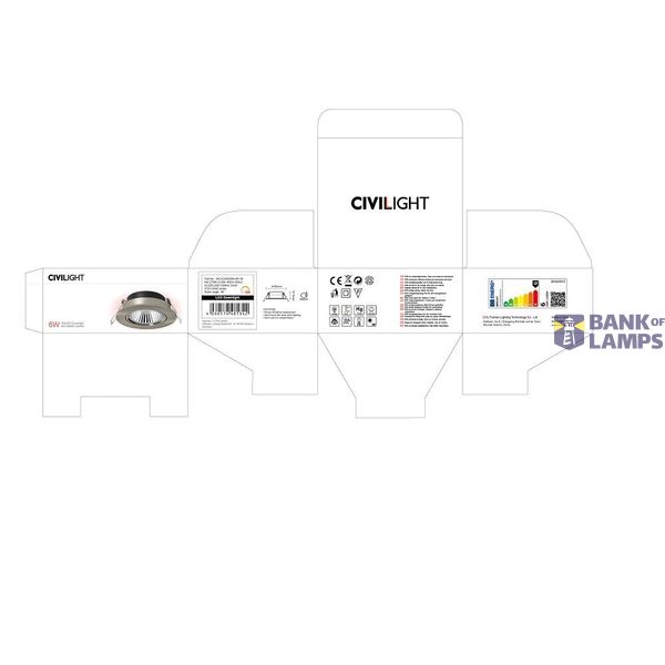Downlight slim 200-240V  6W 2700-2100K  400Lm 36D D2W nickel image 2
