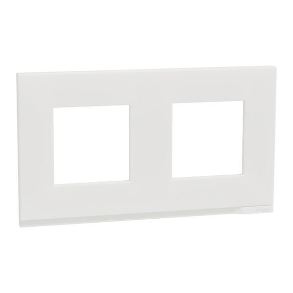 Cover frame, Unica Pure, 2 gangs, white image 1