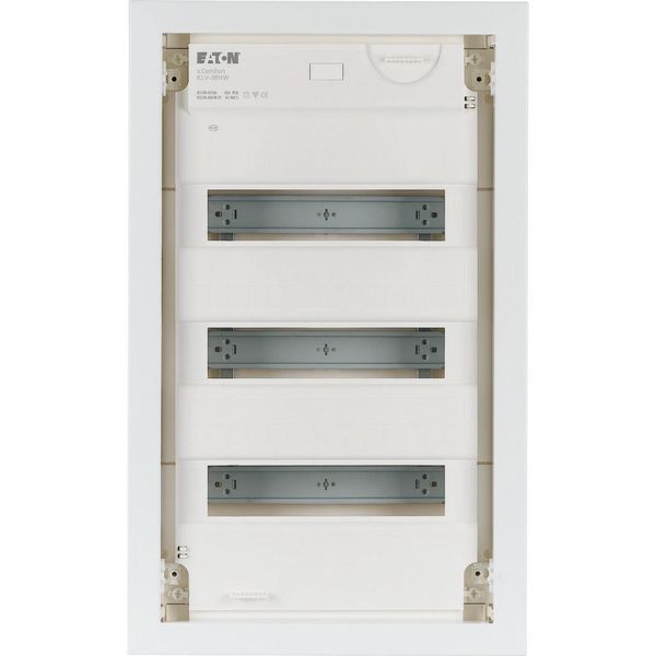KLV-36HWP-F Hollow wall compact distribution board, 3-rows, flush sheet steel door image 6