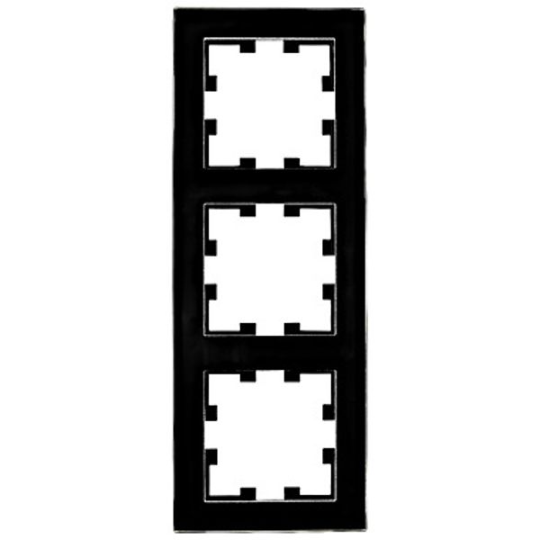 Three gang frame, glass black image 1