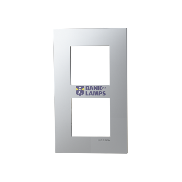 Frame 2-gang / 2+2-modules - Niessen logo - S - Silver image 1