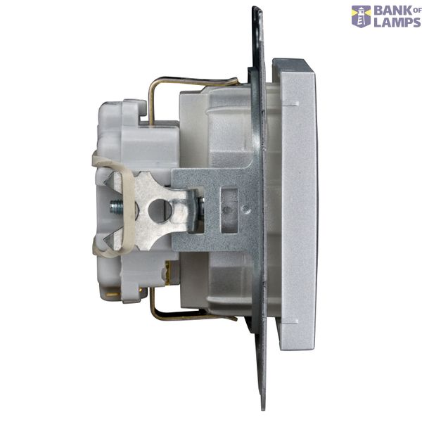 Socket outlet, screw clamps, silver image 1