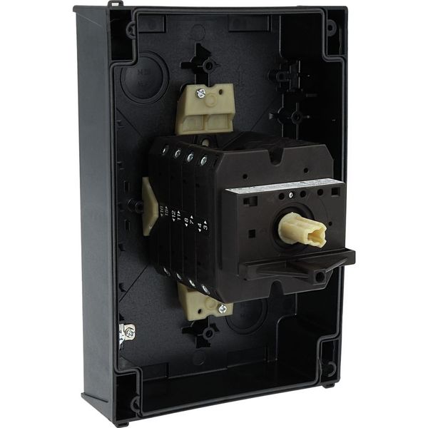 T5B-4-15682/I4/SVB Main switch, T5B, 63 A, surface mounting, 4 contact unit(s), 6 pole, 1 N/O, 1 N/C, Emergency switching off function, With red rotary handle and yellow image 35