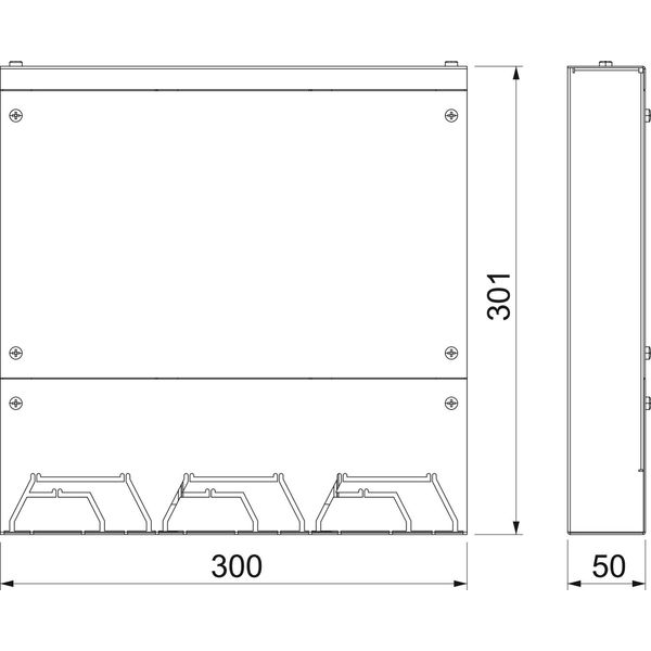 VAB DU 6090 Vertical Access Box for vertical mounting 300x301x50 image 2