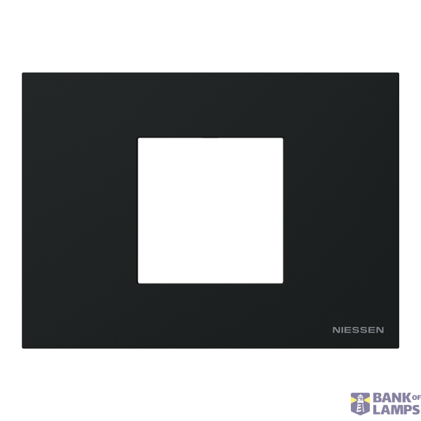 Frame - 1-gang / 2-modules - Niessen logo - Basic - Matt Black image 1
