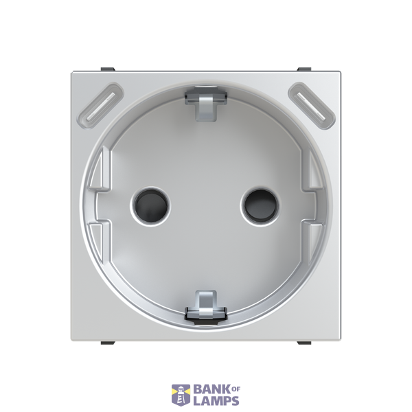 Socket outlet Schuko with USB C+C 15 W charger- 2M - Silver image 1