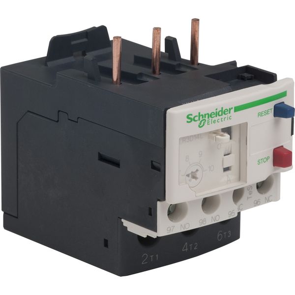 Thermal overload relay, TeSys Deca, 690VAC, 7 to 10A, 1NO+1NC, class 20, for unbalanced loads image 1