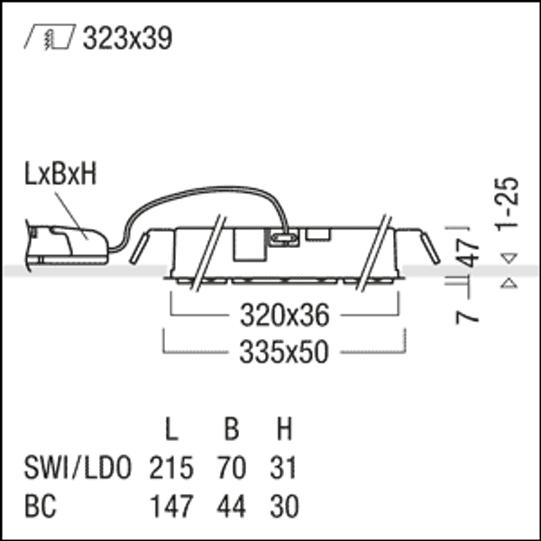 SUI DF9 1400-930 LDO WW BK WH - LED wallwasher image 3