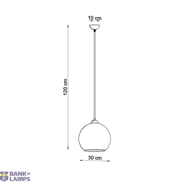HANGING LAMP BALL GRAPHITE E27 1X60W IP20 image 7