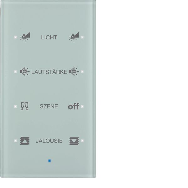 KNX glass sensor 4gang comf, intg bus coupl. unit, KNX-TS sensor, glas image 1