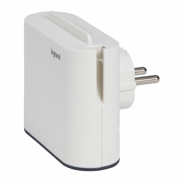 2P 2,5A 2 LAT. OUTL.USB WH/BLK image 1